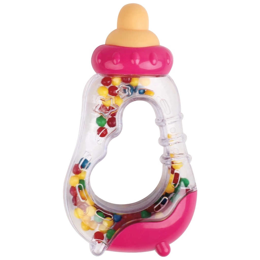 Mordedor E Chocalho Mamadeira Rosa - Buba em Oferta na Shopee