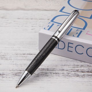 Business Pen 0.5mm Black Ink Leather Metal Ballpoint Pens Stationery