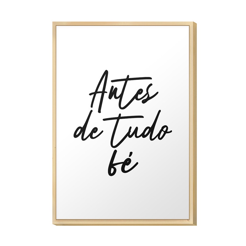 Quadro para Decorar Entrada do Prédio 20x30cm Frase de Fé Preto e Banco com Moldura Caixa - Hugart