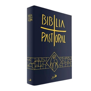 Biblia Sagrada Nova Pastoral Media Tradicional Capa Cristal Folha Padrao Amarela Completa Antigo e Novo Testamento Catequese Crisma Encontro e Oracao