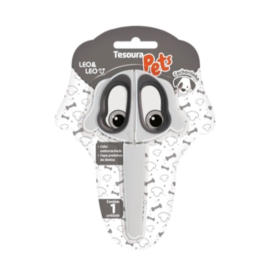 Tesoura Escolar Pets Leo&leo Cachorrinho em Oferta na Shopee