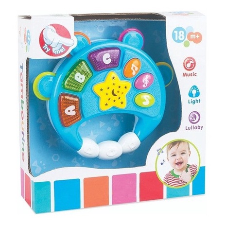 Pandeiro Musical Infantil Baby Magic Com Luz Brinquedo Criança Bebe em Oferta na Shopee