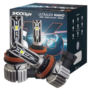 Par De Lâmpadas Ultraled Encaixe H8 H9 H11 H16-2 Shocklight S16 Nano 40w 6000k