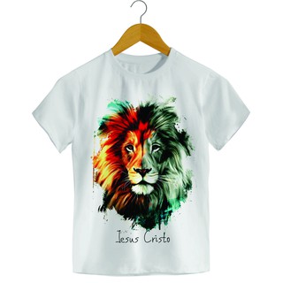 Camisa Infantil Camiseta Criança Roupa Menino menina Estilosa Religiosa Leão de Juda Jesus Cristo