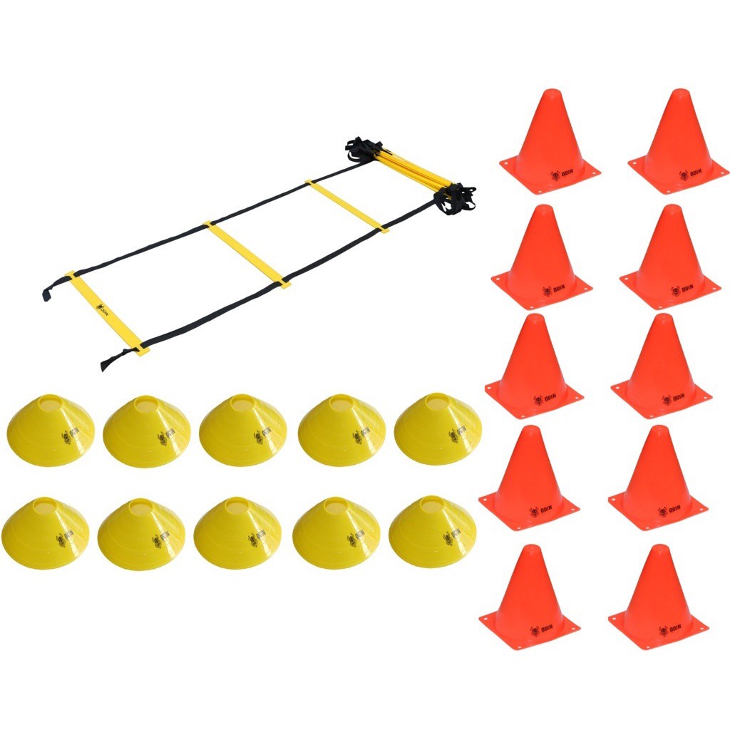 Kit Funcional Escada Agilidade Pvc 10 Cones L 10 Chapeu Half A
