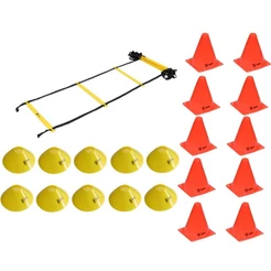 Kit Funcional Escada Agilidade Pvc 10 Cones L 10 Chapeu Half A