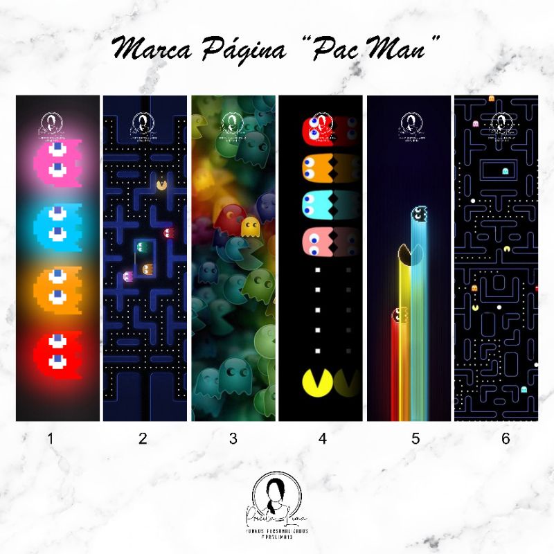 kit 3 Marca página plastificado Pac Man/games