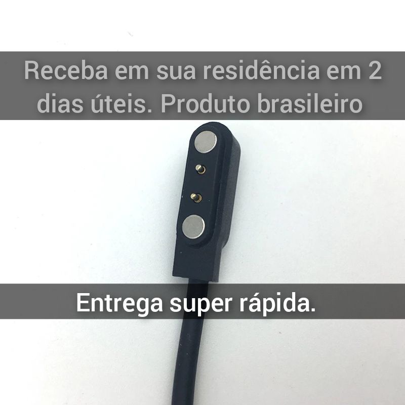 Cabo carregador para relogio magnético 2 pinos distância de 4 mm