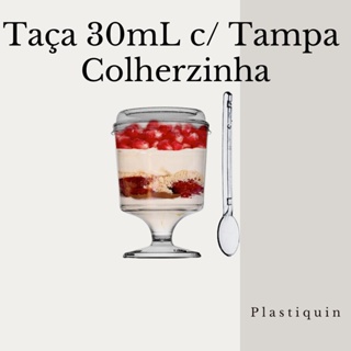 Taça PIT 031 com Tampa 20/30/40 Unidades + Colherzinha em Oferta na Shopee