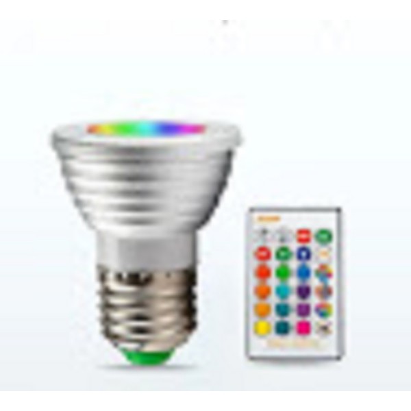 Lâmpada Dicroica Rgb 3w e27 Led Multicores Controle Remoto Color em Oferta na Shopee