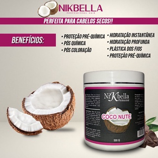 Coco Nute - hidratação para o cabelo 500 g- Hidratação profunda para cabelos secos