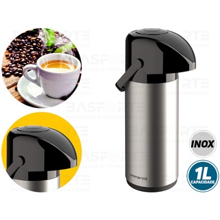 Garrafa Térmica Para Café Verona 1 Litro Inox Unitermi Chá Leite Água Quente Fria Qualidade Premium em Oferta na Shopee