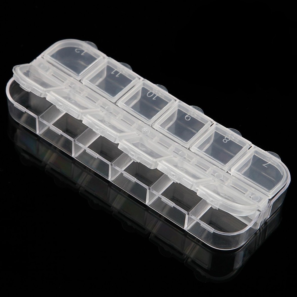 Kit C/ 20 Unidades Caixa Organizadora Para Pedrarias de Unhas Strass Dome Tachinha...