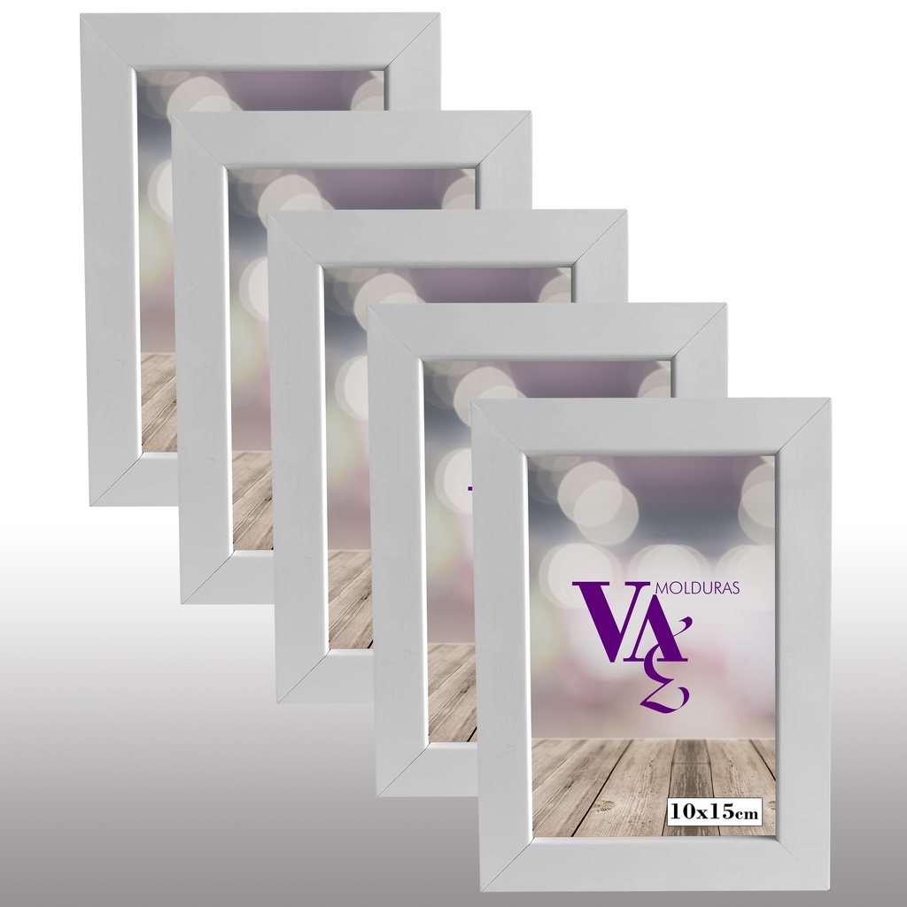 Kit 5 Porta Retrato 10x15 Branco com Vidro Mesa em Oferta na Shopee