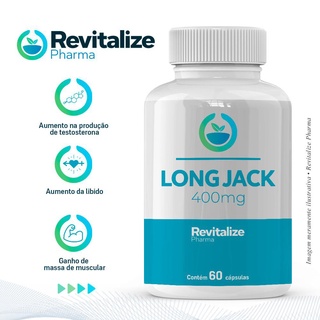 Long Jack, 400Mg, Ganho de Massa Muscular e Redução de Gordura, 60 Cápsulas