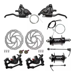 KIT FREIO DISCO 160MM BIKE +CUBO PARA DISCO + RAPID FIRE 21V