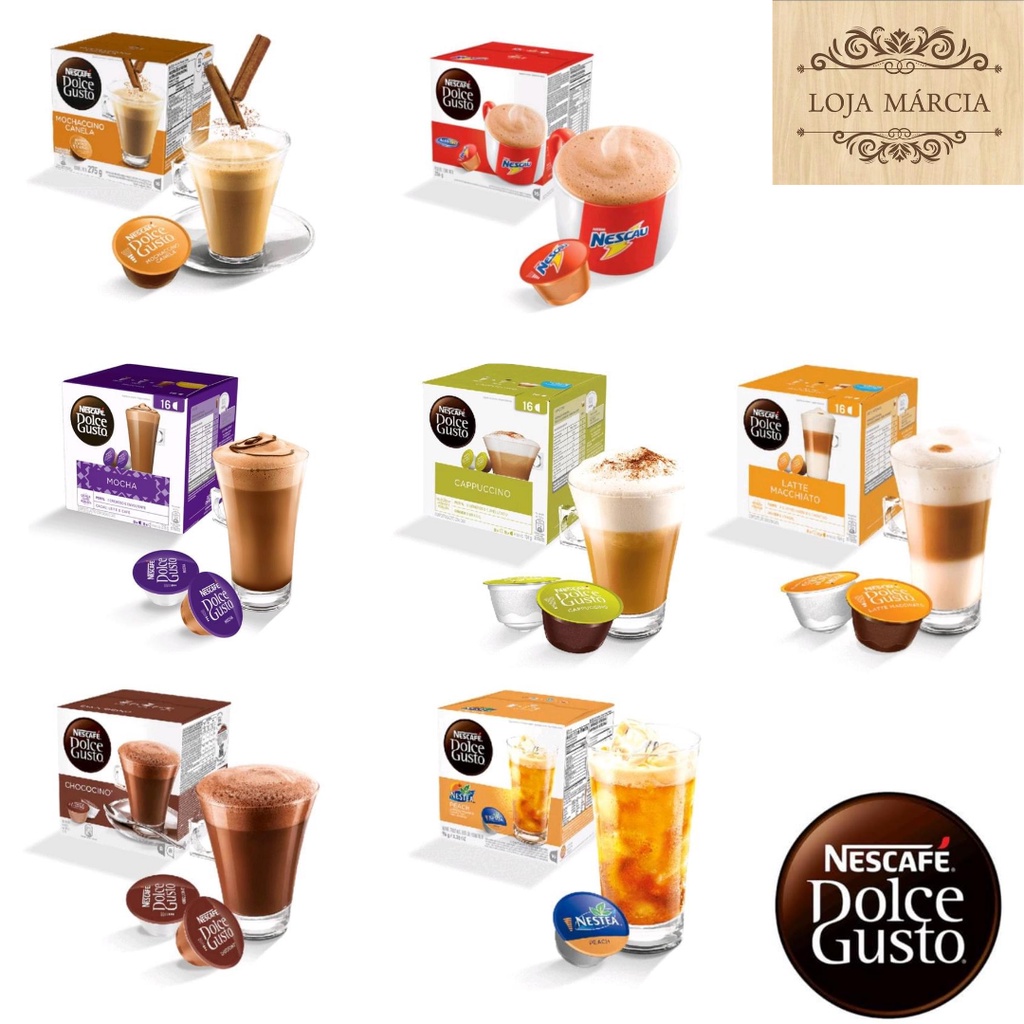 Cápsulas de Café Dolce Gusto 16 e 12 Unidades Para Máquina Dolce Gusto Caixa Sabores A Sua Escolha