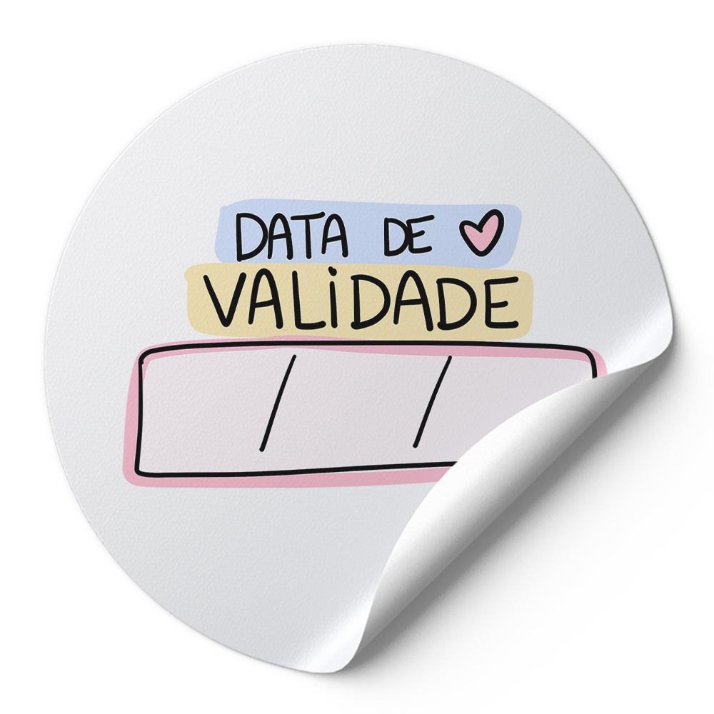 Tag Etiquetas Adesivos Para Embalagens Redonda Confeitaria Data De Validade Branco Ad00857