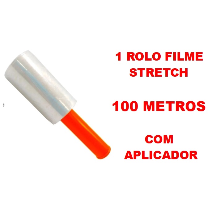 1 Rolo Filme Stretch C/ Cabo Adaptador (10cm) 100 Metros