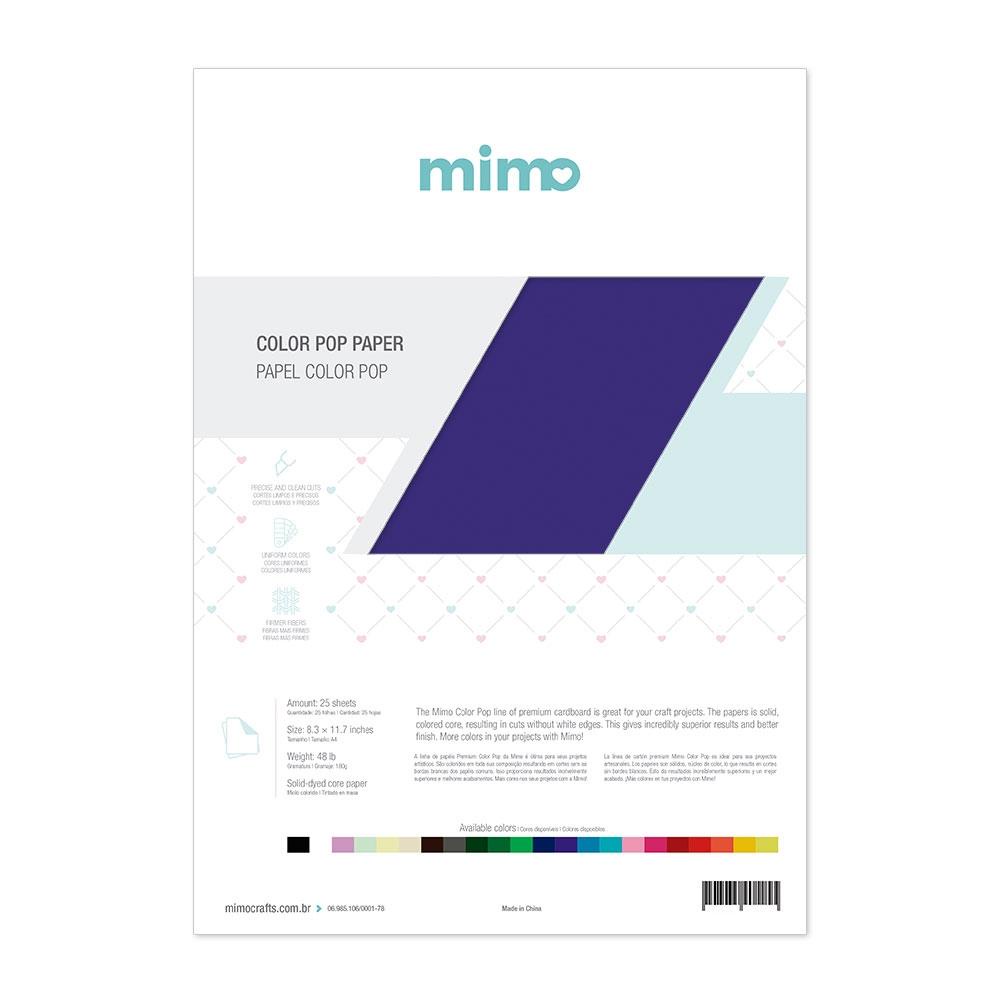 Papel Color Pop Roxo Mirtilo Mimo - A4 - 180 gr - 25 unds em Oferta na Shopee