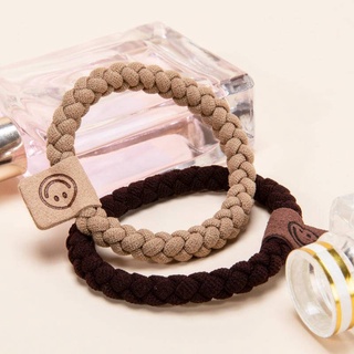 Coréia Dongdaemun Dongdaemun Camurça Tecido Anel de Tecido para Cabelo Retro Rótulo Smiley Faixa de Borracha para Cabelo Scrunchy