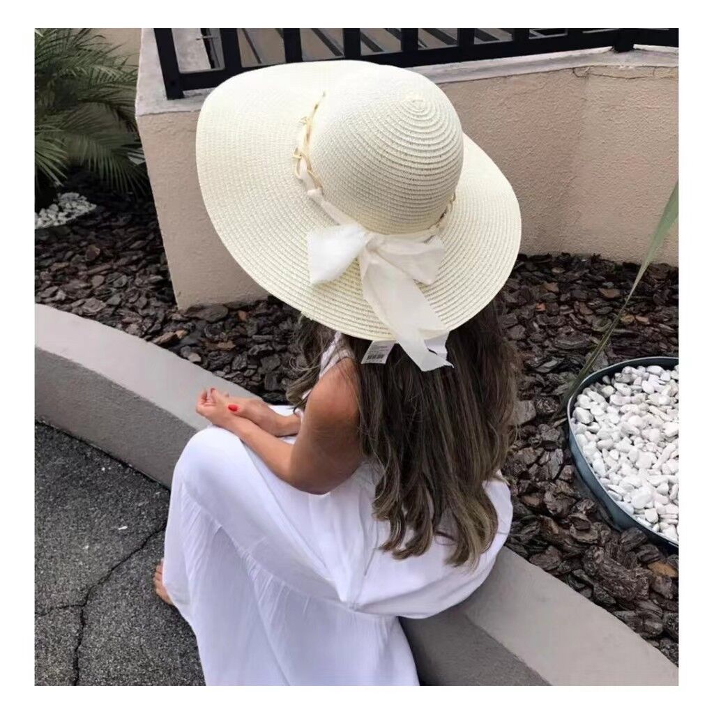 Chapeus D Praia Viseira Palha Corrente Sombreiro Feminina em Oferta na Shopee