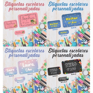 Kit etiqueta escolar personalizada infantis