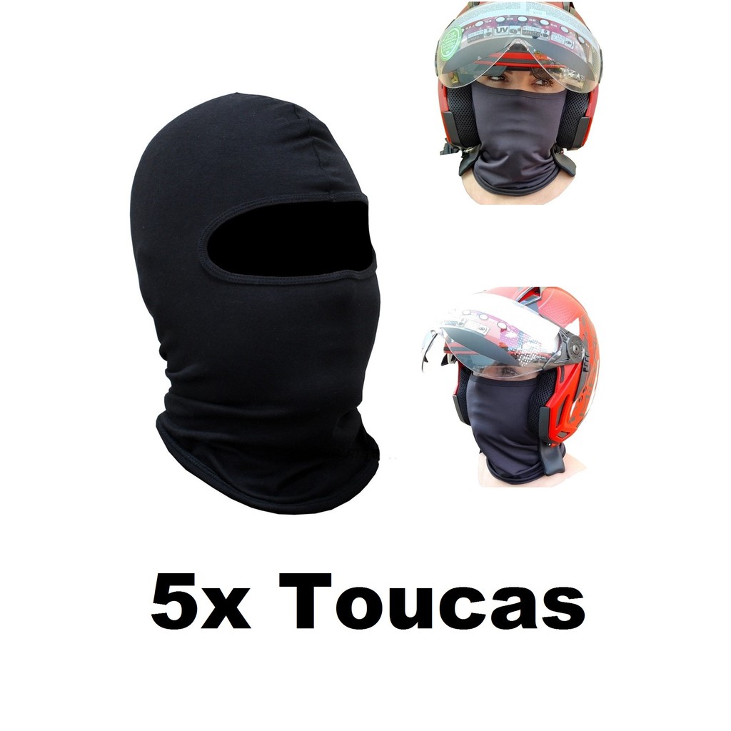 Kit 5 Touca - Ninja Balaclava - Frio Inverno / Moto Motoboy Motoqueiro / Ciclismo Bike - UV+50