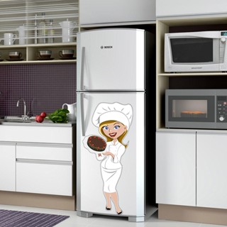 Adesivo de Geladeira Chefe de Cozinha Cozinheira M: 31 x 69 cm em Oferta na Shopee