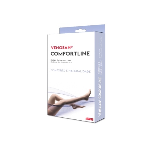 Meia de Compressão Venosan Comfortline Ponteira Aberta Comp 20-30 mmHg - Cor Bege (AGH -Meia-coxa c/silicone 7/8 Curta)