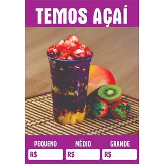 Banner Temos Açai tamanho varias medidas