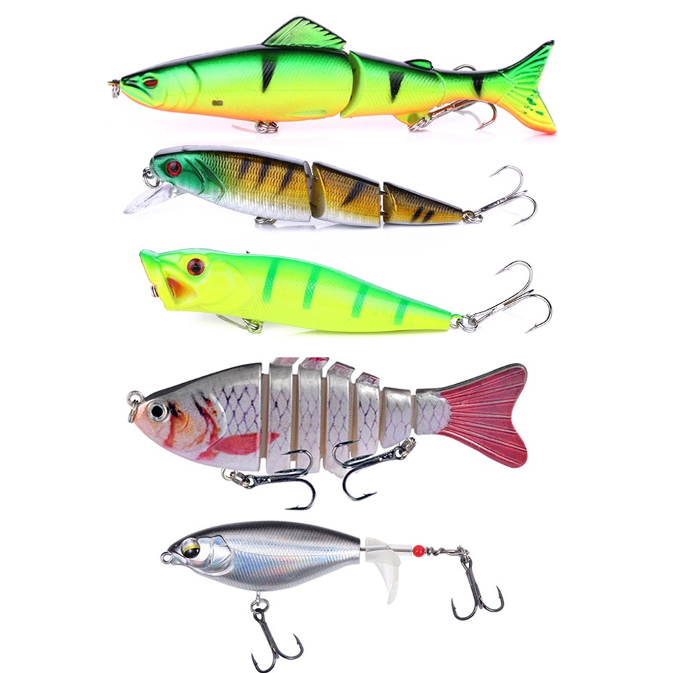 Kit 5 Isca Artificial De Mix Conjunto De Iscas De Pesca De Superfície