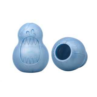 Brinquedo Recheável para Cachorro Monstrinho Comedouro Lento Mordedor Pet Games Azul Verde
