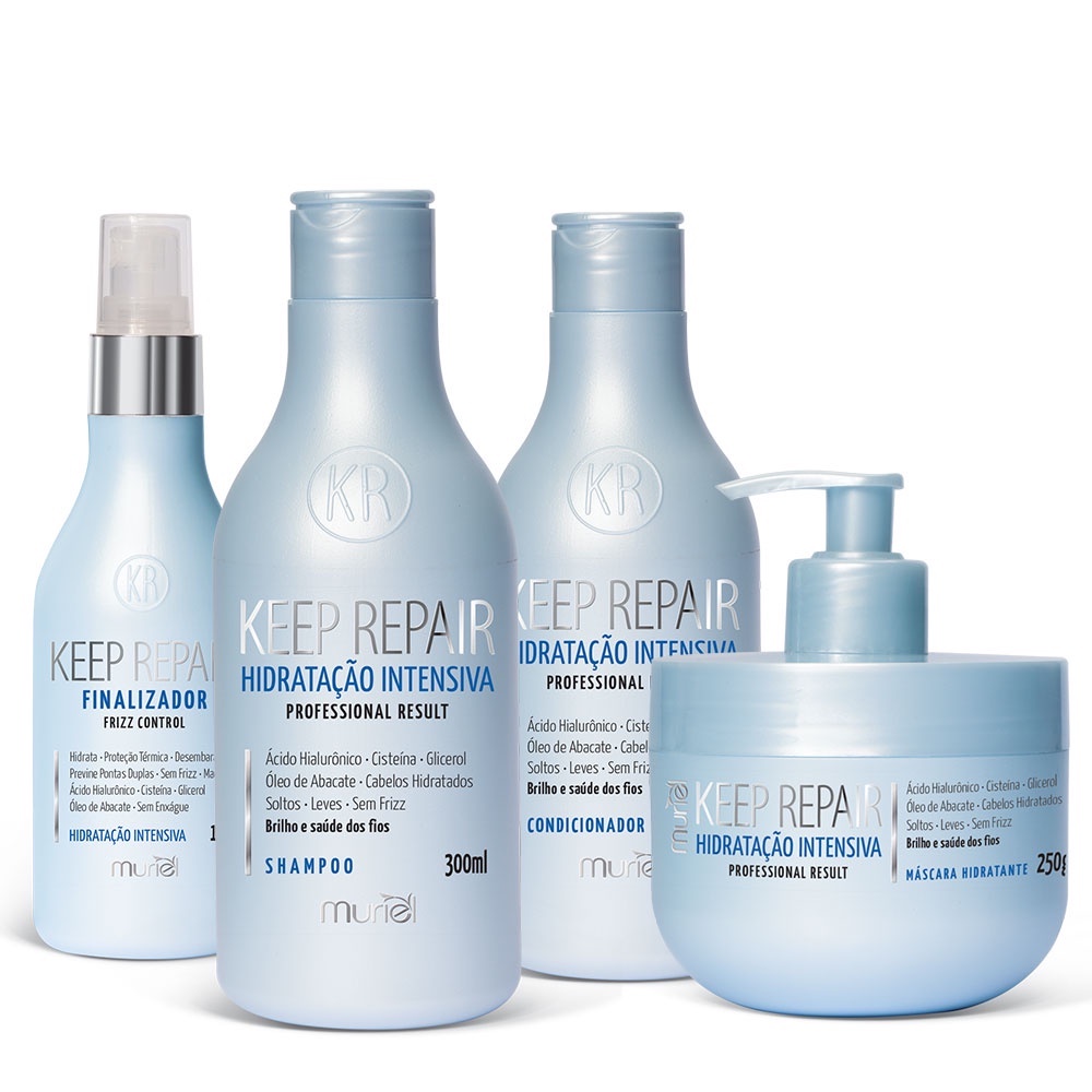 Kit Profissional Shampoo Condicionador Máscara Finalizador Keep Repair HIDRATAÇÃO INTENSIV...