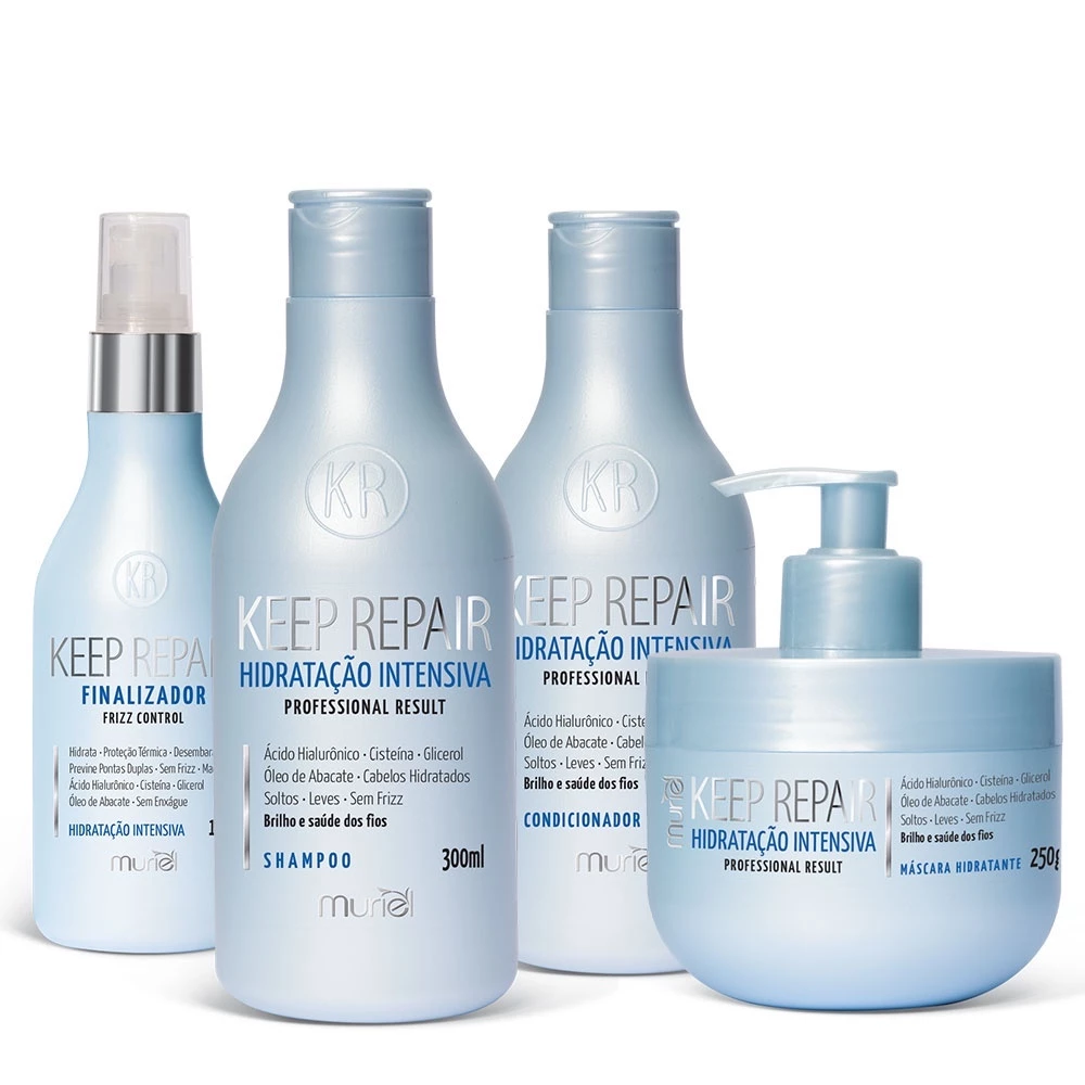 Kit Profissional Shampoo Condicionador Máscara Finalizador Keep Repair HIDRATAÇÃO INTENSIVA Muriel — imagem 1