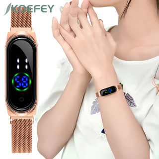 Relógio feminino casual esporte LED digital magnético 50M à prova d'água em Oferta na Shopee