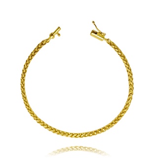 Pulseira Peruana 3mm Fecho Canhão 7,4g Banho de Ouro 24k Masculina Banhada