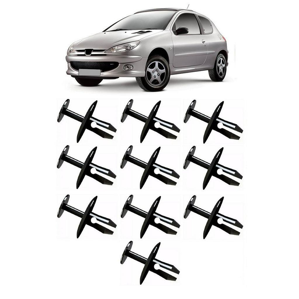 Kit 10 Grampo Presilha Parabarro Peugeot 206 1998 1999 2000 2001 2002 2003 2004 2005 2006 2007