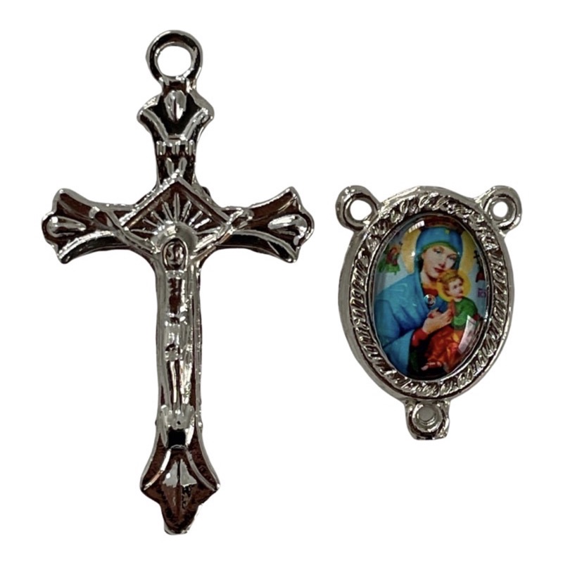 Kit 10 Crucifixos+10 Entremeios Nossa Senhora de Perpétuo Socorro para montagem