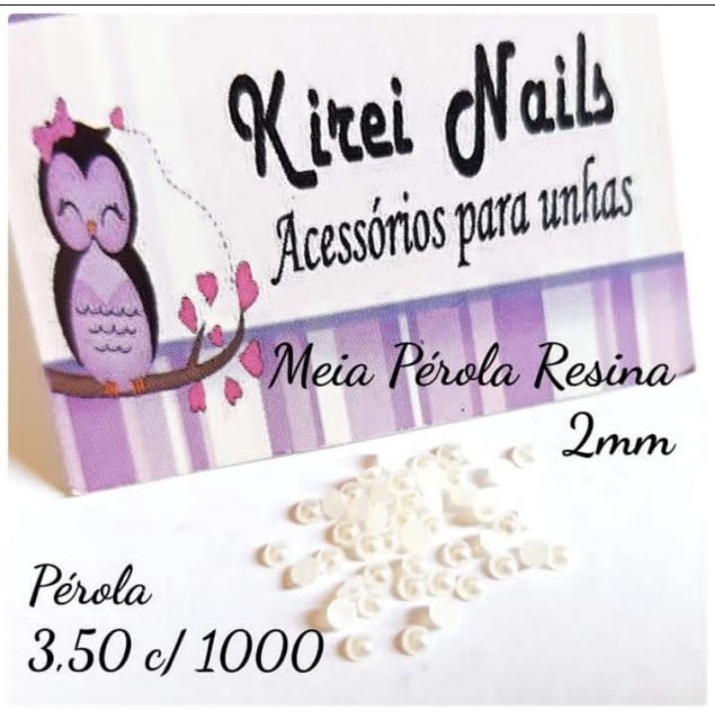 Meia Pérola Resina 2mm / Varejo