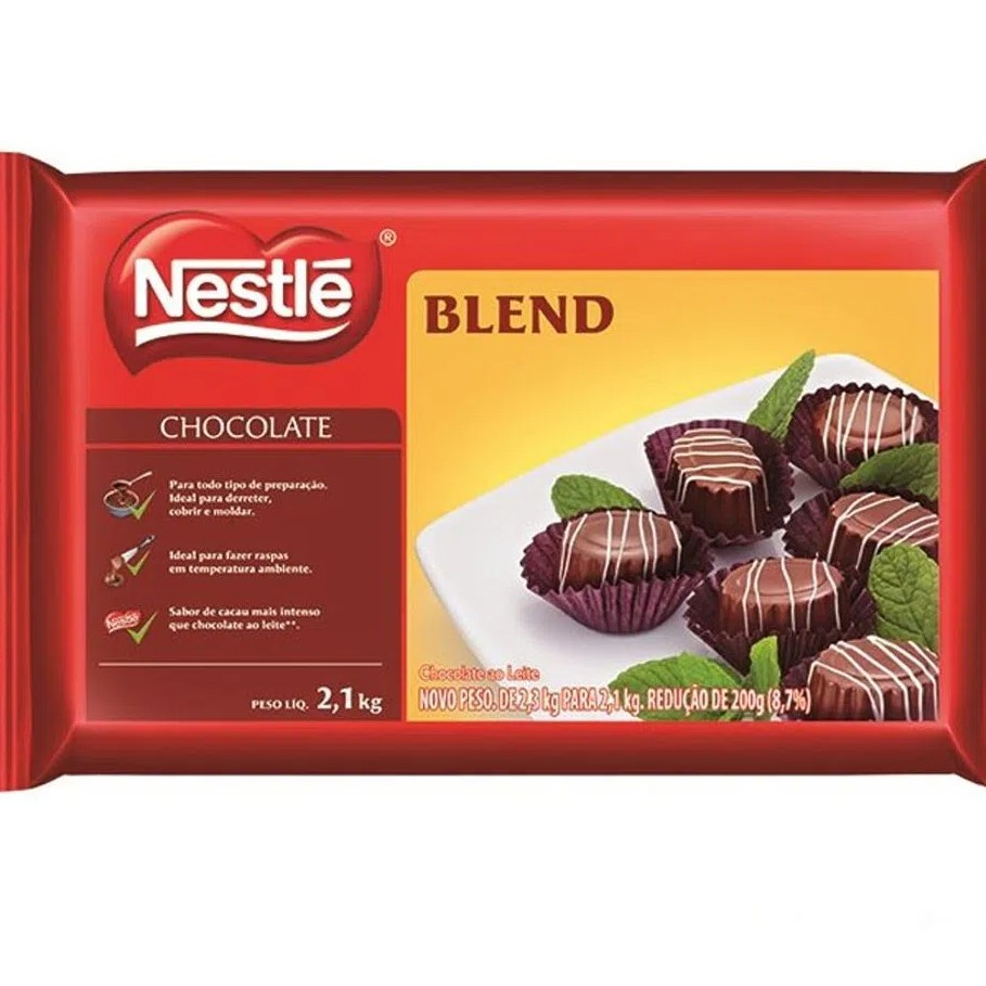 Barra de Chocolate Nobre Blend Nestlé 2,1kg 2 quilo 2 kg Nestlé ...
