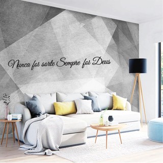 Nunca foi sorte sempre foi Deus. Frase decorativa escrita madeira MDF 3mm 1.3 metros CORTE LASER