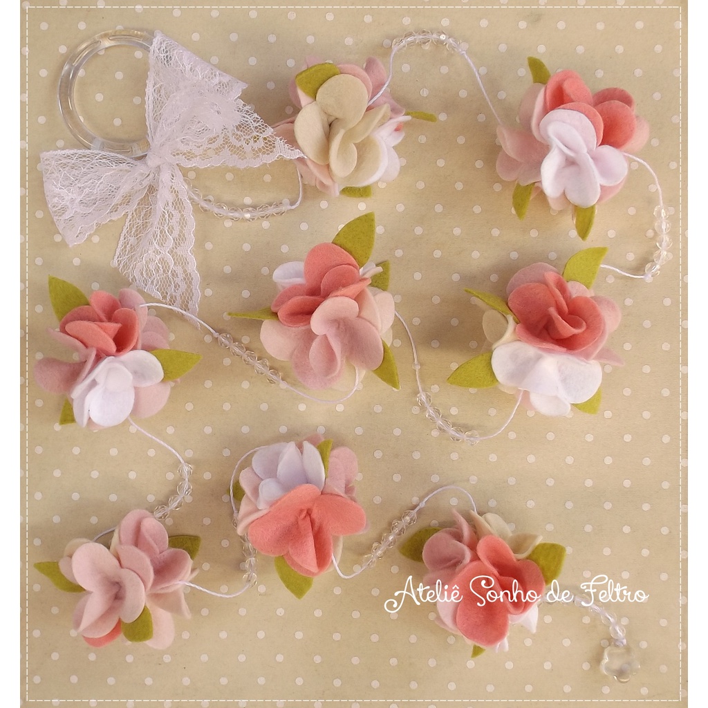 Móbile Pingente para cortina flores decoração quarto bebê criança UNIDADE