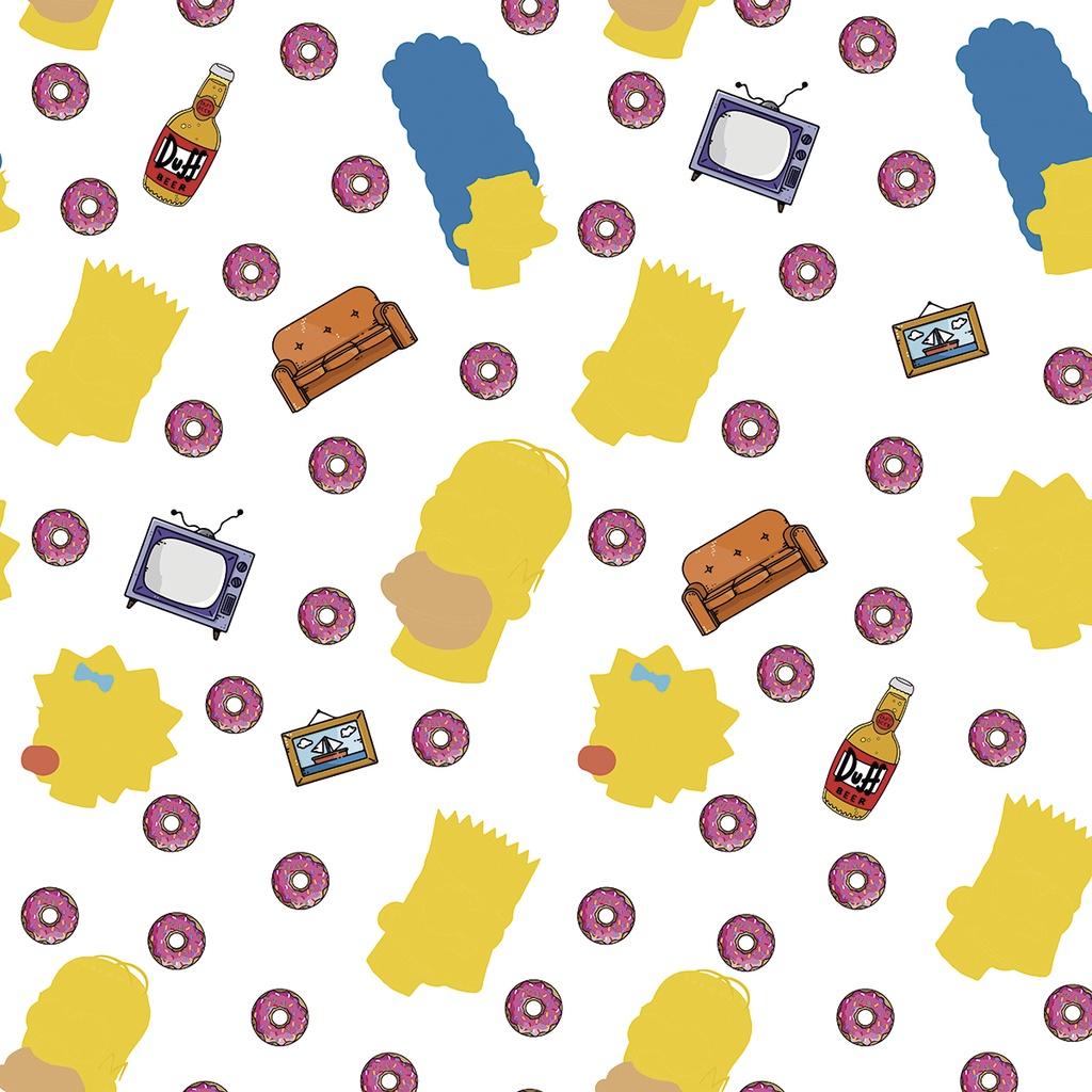 Papel de Parede Adesivo Teens Geek Simpsons Homer Marge Bart Lisa Maggie A6