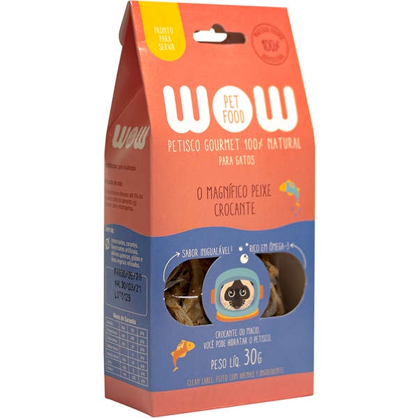 Petisco WOW Pet Food Gourmet Peixe Crocante para Gatos - 30 g