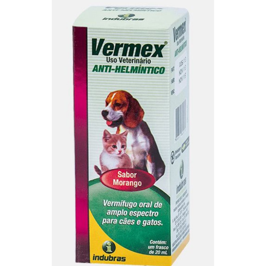 Vermífugo Vermex 20ml Pet Anti-helmíntico cães e gatos, filhotes e ...