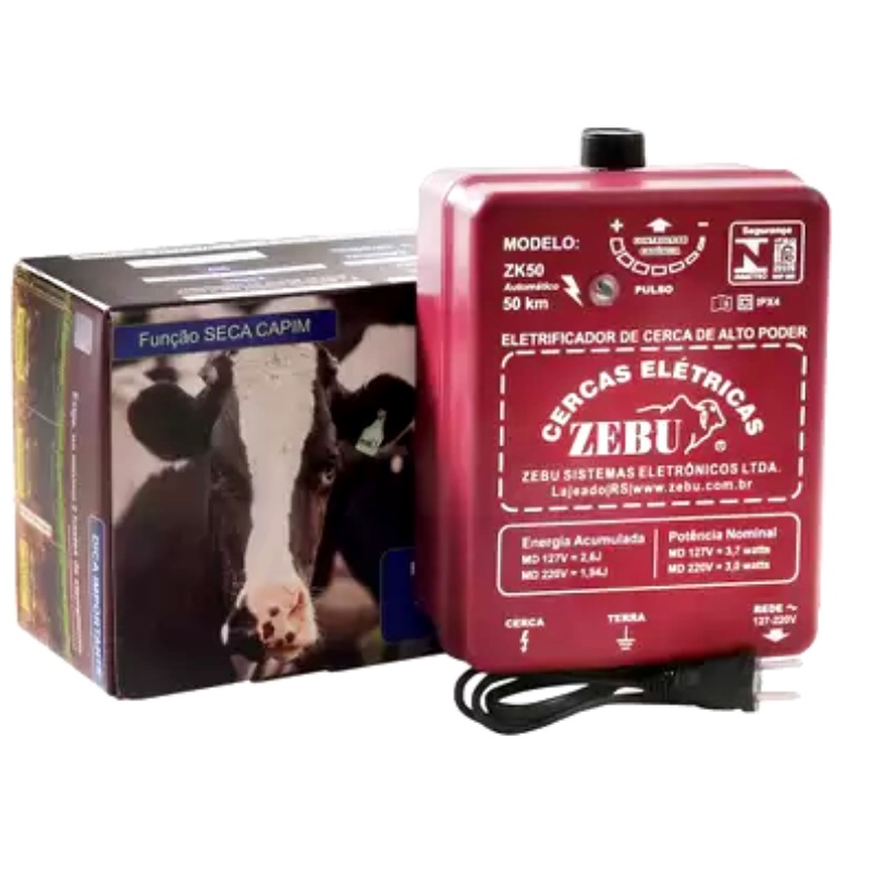 Cerca Elétrica Rural Zebu ZK50 Bivolt em Oferta na Shopee