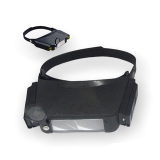 Lupa de cabeça com 3 lentes de aumento com iluminação focada para profissionais de manicure ou joalheiros