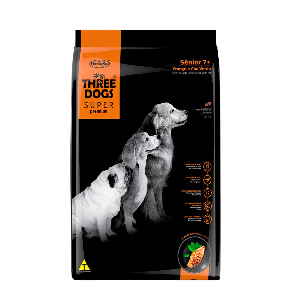 Racao Caes Three Dogs Super Senior Frango E Cha Verde 15kg em Oferta na Shopee
