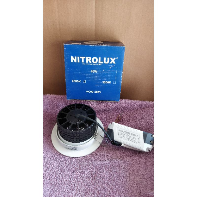 Painel Plafon luminária LED 20W REDONDO Embutir Frio 6400K BIVOLTE Marca NITROLUX